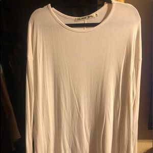 Michael Stars White Ribbed Sweater